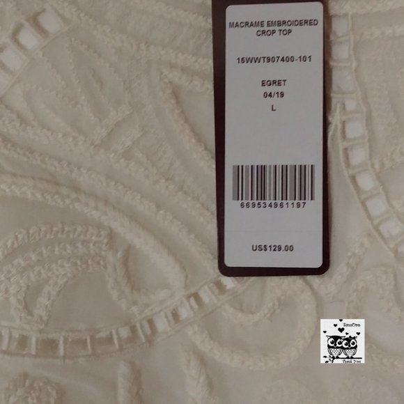 Macrame Embroidered Crop Top - Picture 8 of 8